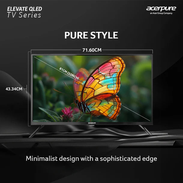 Acerpure by Acer (2024 Series) 80 cm ELEVATE TV(32 inch) HD (4K) QLED Smart Google TV with Google OS | Dolby Audio