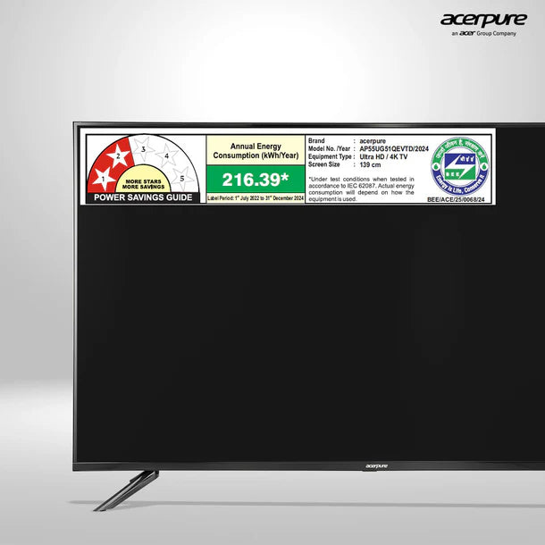 Acerpure by Acer (2024 Series) 139 cm ELEVATE TV(55 inch) Ultra HD (4K) QLED Smart Google TV with Google OS | Dolby Audio