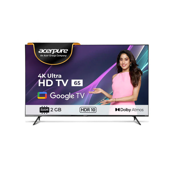 Acerpure 165 cm (65 inch) Swift series UHD 4K Ready LED Smart Google TV (Black)