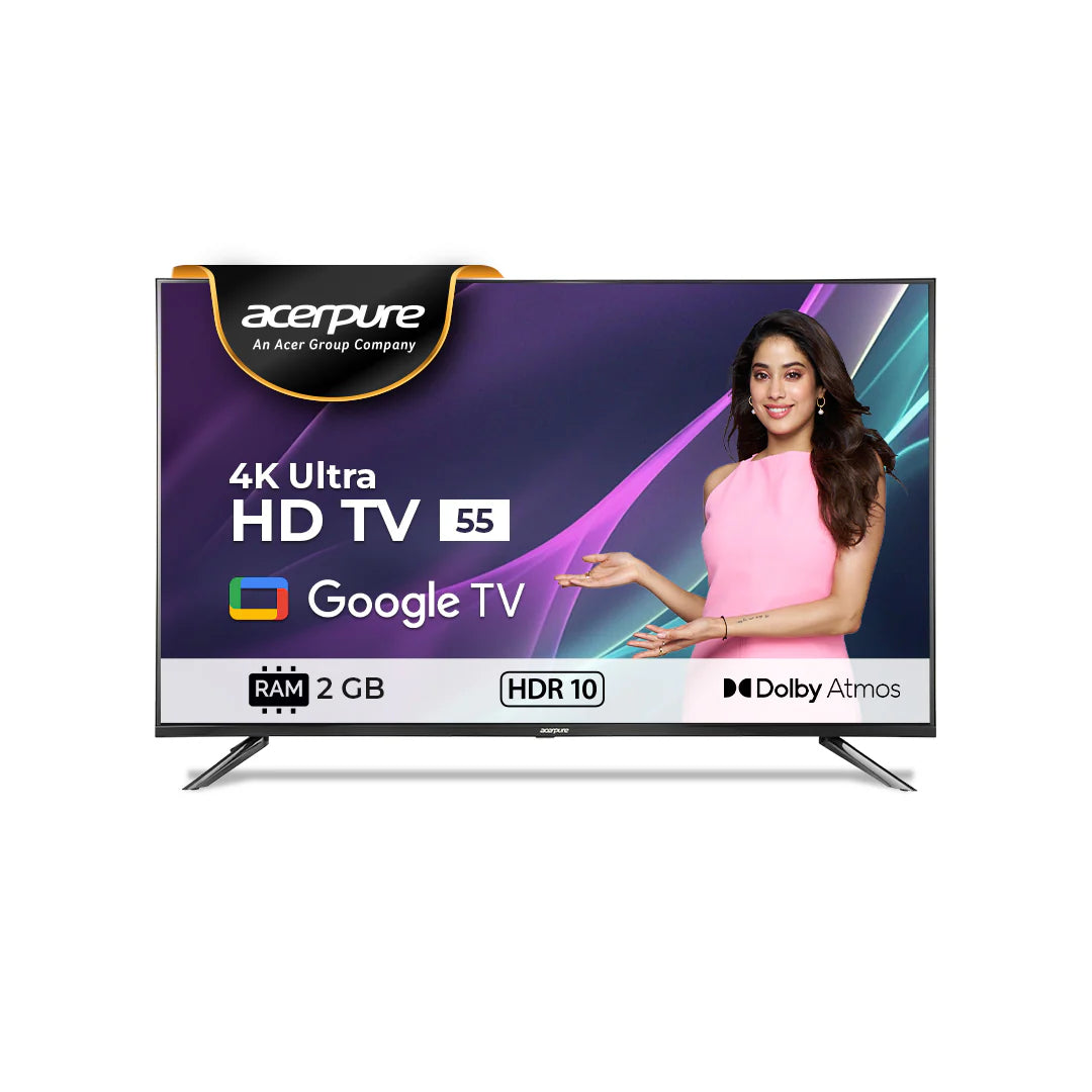 Acerpure 140 cm (55 inch) Lumivista Series UHD Ready LED Smart Google TV (Black)