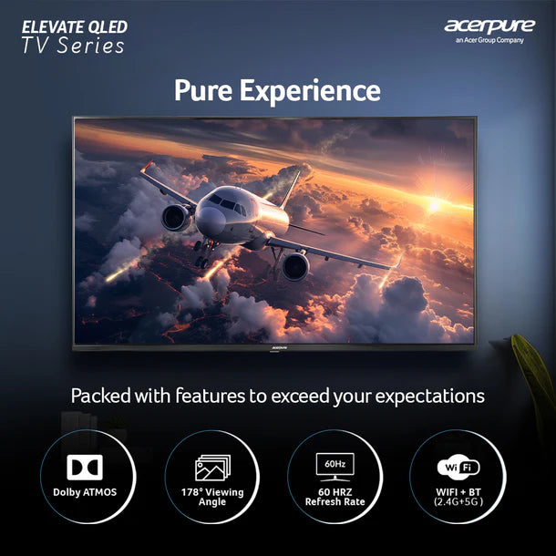 Acerpure by Acer (2024 Series) 139 cm ELEVATE TV(55 inch) Ultra HD (4K) QLED Smart Google TV with Google OS | Dolby Audio