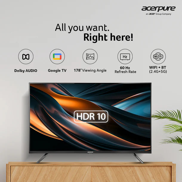 Acerpure 109 cm (43 inch) Aspire Series FHD Ready LED Smart Google TV (Black)