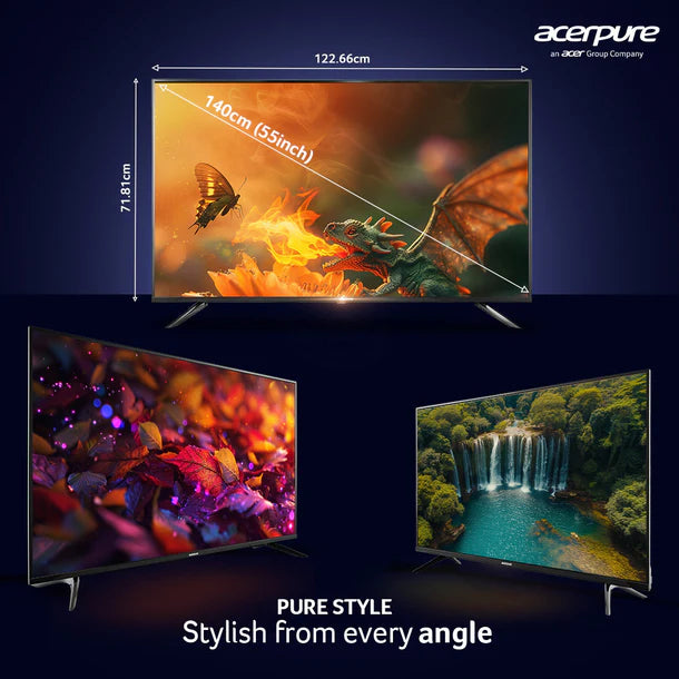 Acerpure 140 cm (55 inch) Lumivista Series UHD Ready LED Smart Google TV (Black)
