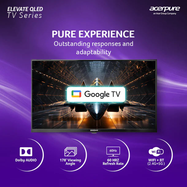 Acerpure by Acer (2024 Series) 80 cm ELEVATE TV(32 inch) HD (4K) QLED Smart Google TV with Google OS | Dolby Audio