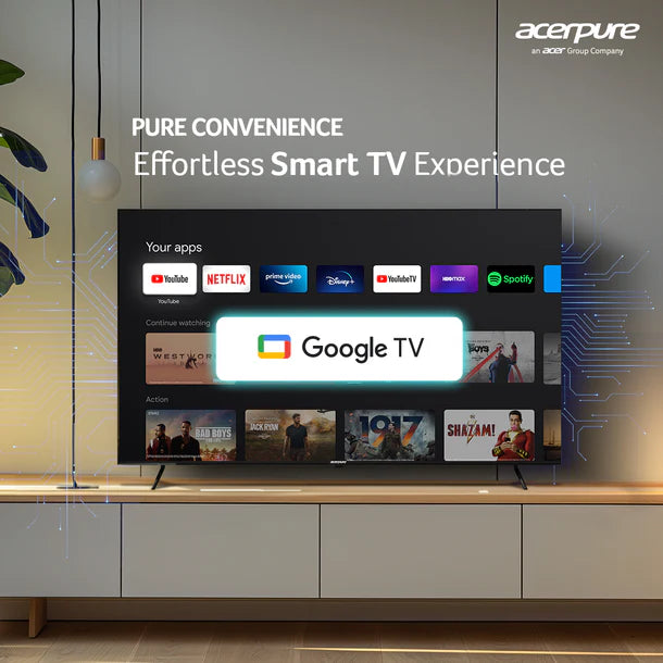 Acerpure 140 cm (55 inch) Swift Series UHD 4K Ready LED Smart Google TV (Black)