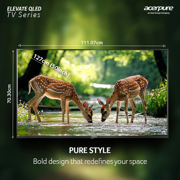 Acerpure by Acer (2024 Series) 127 cm ELEVATE TV(50 inch) Ultra HD (4K) QLED Smart Google TV with Google OS | Dolby Audio