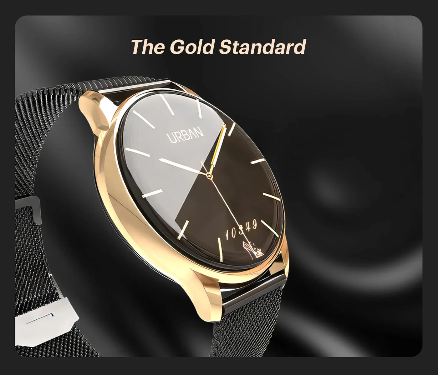 URBAN SAMRT WATCH ONYX GOLD DIAL WITH BLACKSTRAP