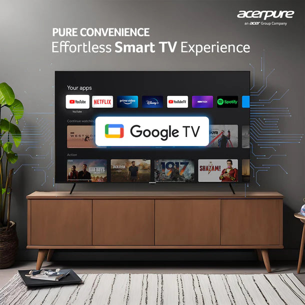 Acerpure 165 cm (65 inch) Swift series UHD 4K Ready LED Smart Google TV (Black)