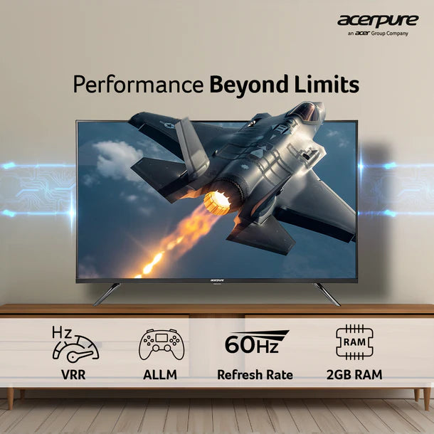Acerpure 109 cm (43 inch) Lumivista Series UHD Ready LED Smart Google TV (Black)