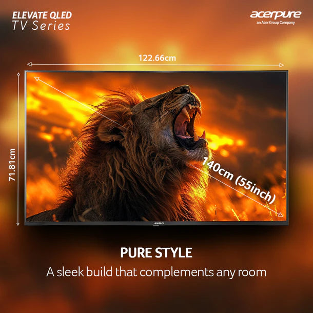 Acerpure by Acer (2024 Series) 139 cm ELEVATE TV(55 inch) Ultra HD (4K) QLED Smart Google TV with Google OS | Dolby Audio